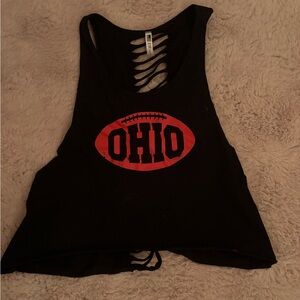 ohio football cropped tank